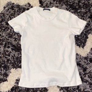 Brandy Melville White T (cropped)!!